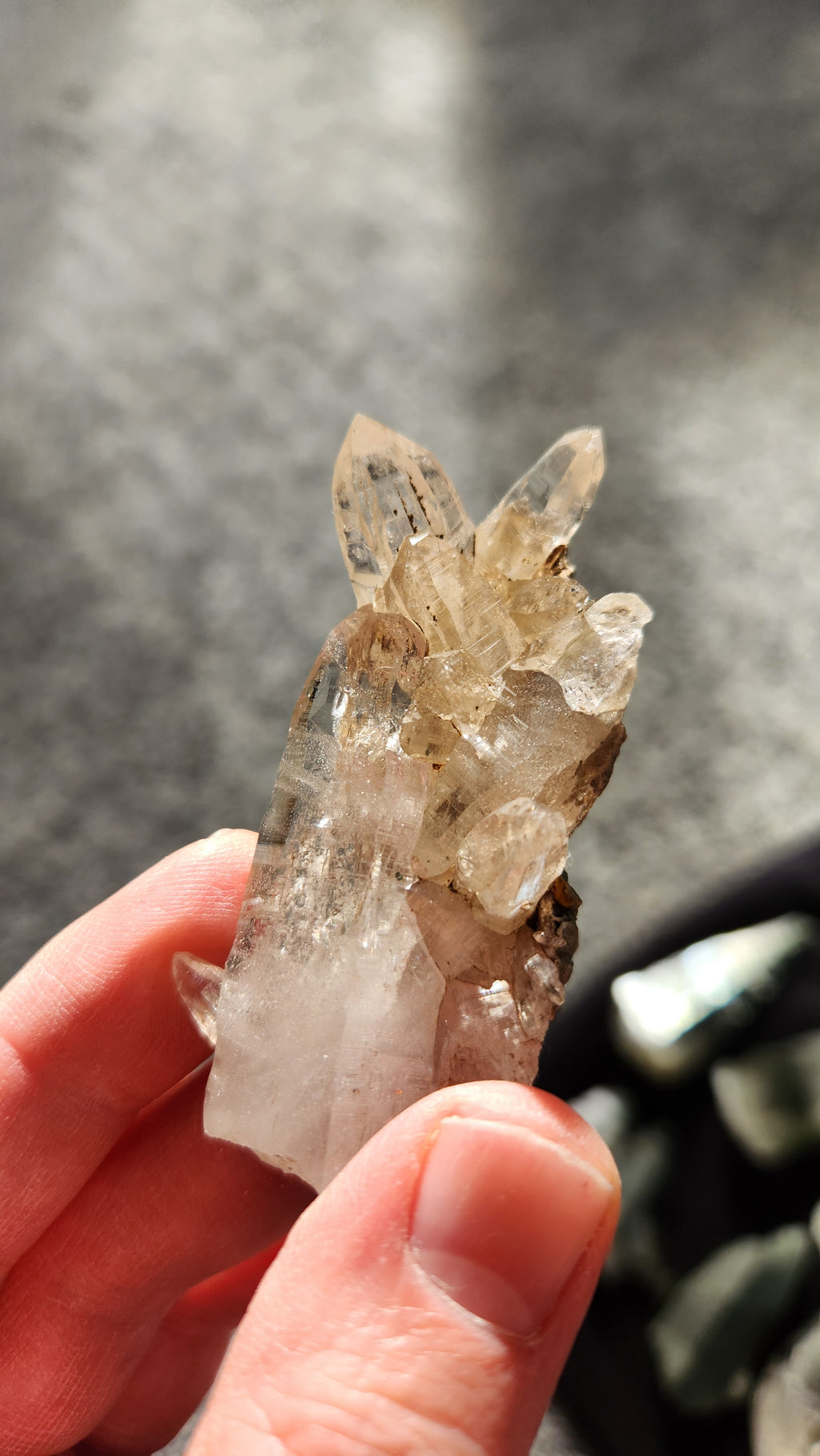 Clear Quartz Cluster with External Chlorination